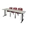 Cain Rectangle Tables > Training Tables > Cain Training Table & Chair Sets, 84 W, 24 L, 29 H, Maple MTRCT8424PL47BY - alternate 1
